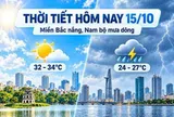 Ngày 15/10 Hà Nội nắng đến 34 độ, TPHCM mưa to cục bộ