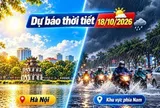 Ngày  18/10: Miền Bắc nắng 34 độ giữa mùa thu, Nam Bộ mưa to cục bộ