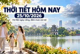 Ngày 25/10: Miền Bắc nắng mạnh, chiều tối có thể mưa vài nơi