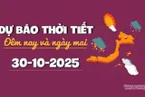 Ngày 30/10: Miền Bắc mưa rải rác ở đồng bằng, Hà Nội 30 độ
