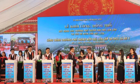 Quảng Ngãi khởi công loạt trường nội trú liên cấp tại các xã biên giới