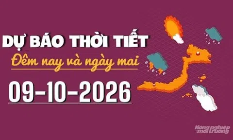 Ngày 9/10, miền Bắc se lạnh về đêm, nhiều nơi xuất hiện mưa giông