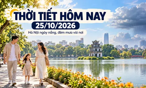 Ngày 25/10: Miền Bắc nắng mạnh, chiều tối có thể mưa vài nơi