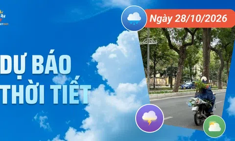 Ngày  28/10: Miền Bắc mưa vài nơi, Trung Bộ mưa lớn
