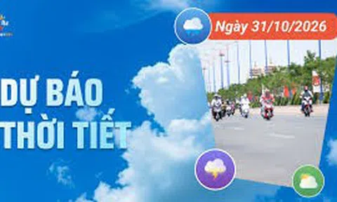 Ngày 31/10: Miền Bắc ngày nắng, Nam Bộ mưa to cục bộ