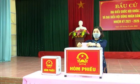 Vĩnh Phúc:  Cử tri huyện Sông Lô phấn khởi đi bầu cử