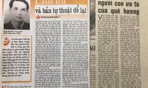 Đồng chí Nguyễn Trọng Nhã - người con ưu tú của quê hương