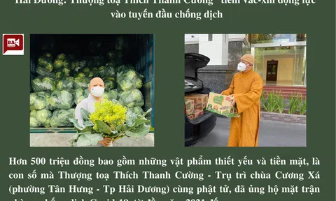 Hải Dương: Thượng Toạ Thích Thanh Cường "tiêm vắc-xin động lực" vào tuyến đầu chống dịch