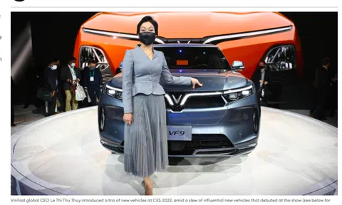 Forbes điểm tên VinFast trong top 10 xe tuyệt vời nhất tại CES 2022
