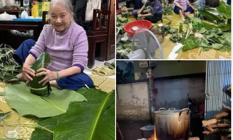 Bên nồi bánh chưng ngày Tết