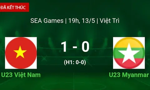 Bảng xếp hạng bóng đá nam SEA Games 31: U23 VN - U23 Myanmar 1 : 0