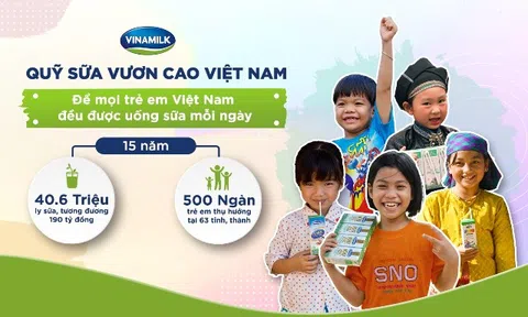 Quỹ sữa vươn cao Việt Nam và Vinamilk trao tặng 1,9 triệu ly sữa cho 21.000 trẻ em trong năm 2022