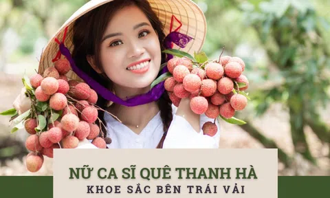 Nữ ca sĩ quê Thanh Hà khoe sắc bên trái vải