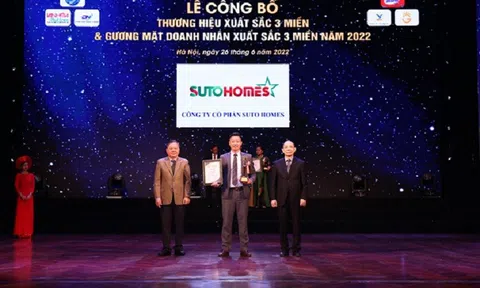 SUTO HOMES vinh dự nhận giải thưởng "Thương hiệu xuất sắc 3 miền" dành cho những Công ty kinh doanh trong lĩnh vực bất động sản
