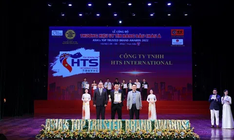 HTS International Travel nhận giải thưởng Thương Hiệu Du Lịch Uy Tín Hàng Đầu Châu Á