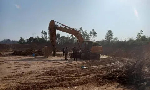 Vĩnh Phúc: Tạm giữ 3 máy xúc khai thác đất trái phép ở xã Kim Long