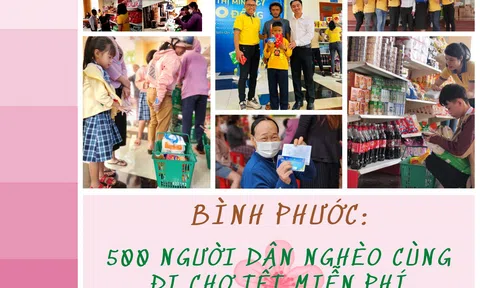 Bình Phước: 500 người nghèo cùng đi chợ Tết miễn phí