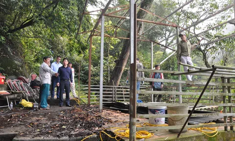 Vĩnh Phúc: Tam Đảo tháo dỡ các công trình vi phạm luật đất đai tại khu vực thác Bạc