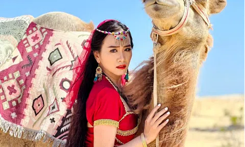 Sắc đỏ Công Chúa Ả Rập Lễ Hội EsHi: Diễn viên Ngọc Thiện tung bộ ảnh tuyệt đẹp tại Mũi Né - Phan Thiết