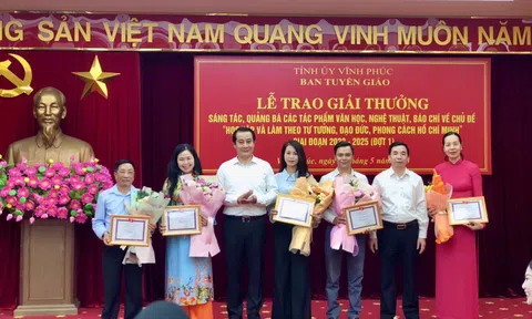 Vĩnh Phúc: Trao Giải thưởng sáng tác về " Học tập và làm theo tư tưởng, đạo đức, phong cách Hồ Chí Minh" giai đoạn 2022 -2025 (đợt 1)