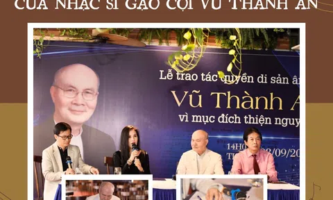 Xúc động tại buổi lễ công bố tâm nguyện và trao quyền kho tàng âm nhạc của nhạc sĩ gạo cội Vũ Thành An