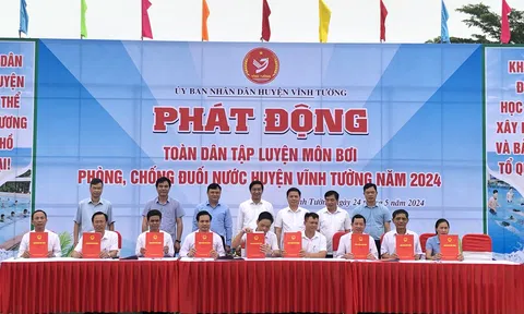 Vĩnh Phúc: Vĩnh Tường phát động toàn dân tập luyện môn Bơi phòng, chống đuối nước năm 2024