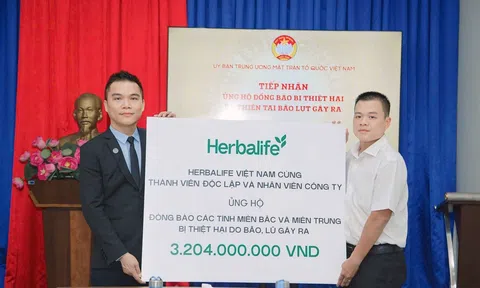 Herbalife Việt Nam đóng góp hơn 3,2 tỷ đồng ủng hộ đồng bào bị ảnh hưởng bởi thiên tai