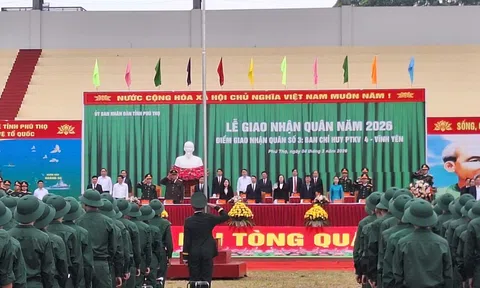 Phú Thọ: Công an xã Lập Thạch bảo đảm ANTT lễ giao, nhận quân năm 2026