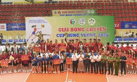 Chung kết bóng chuyền Cúp Hùng Vương 2026: Công an Thành phố Hồ Chí Minh chiến thắng áp đảo Biên phòng MB, trở thành “tân vương” của giải đấu