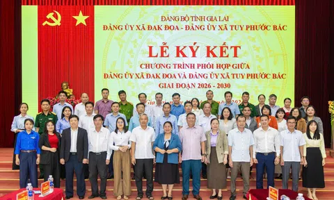 Gia Lai: Tuy Phước Bắc và Đak Đoa ký kết chương trình phối hợp giai đoạn 2026-2030