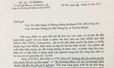 Hội Nhà báo Việt Nam đề nghị điều tra, xử lý nghiêm hành vi tấn công mạng Báo Điện tử VOV