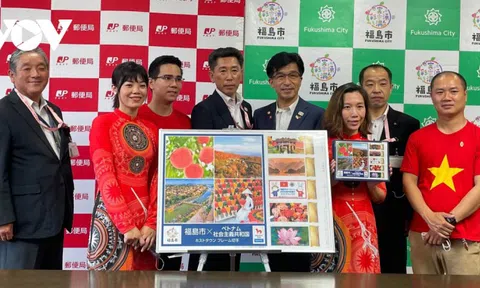 Thành phố Fukushima (Nhật Bản) phát hành bộ tem cổ vũ vận động viên Việt Nam