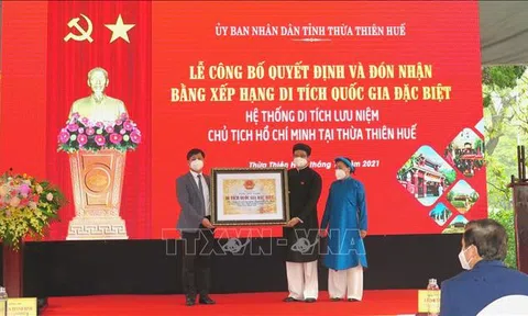 Thừa Thiên Huế: Đón nhận Bằng xếp hạng Di tích quốc gia đặc biệt Hệ thống lưu niệm Chủ tịch Hồ Chí Minh