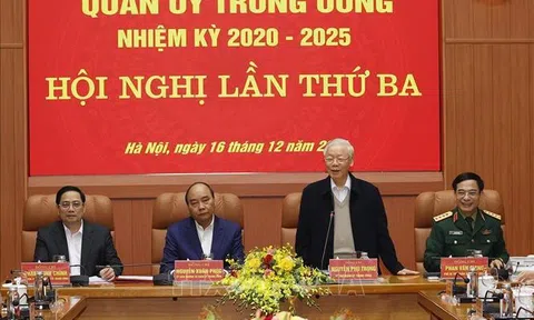 Tổng Bí thư Nguyễn Phú Trọng dự Hội nghị lần thứ ba Quân ủy Trung ương nhiệm kỳ 2020-2025