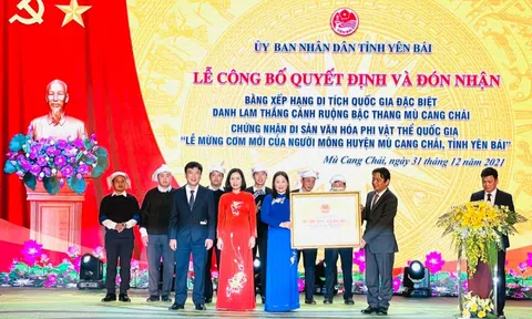 Yên Bái: Ruộng bậc thang Mù Cang Chải đón nhận Bằng xếp hạng Di tích Quốc gia đặc biệt