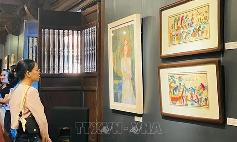 Hà Nội: Triển lãm “Đối thoại với dòng tranh dân gian Hàng Trống”