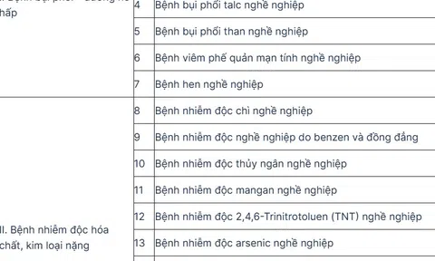 Những bệnh nghề nghiệp được hưởng BHXH mới nhất