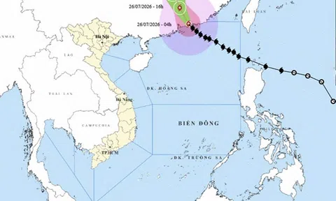 Ngày 26/7: Bão số 2 vào đất liền Trung Quốc, Nam Bộ có nơi mưa trên 100mm