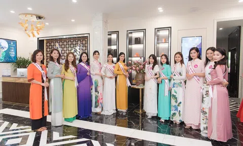 Lộ diện chiếc vương miện mang trên mình 15 viên ngọc trai dát vàng của Hoa hậu áo dài Việt Nam 2022