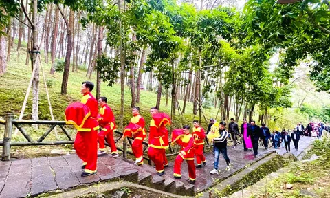Lễ dâng bánh chưng tại Khu mộ bà Hoàng Thị Loan