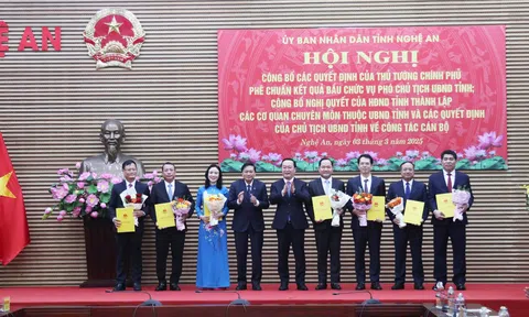 Nghệ An công bố 7 Giám đốc Sở sau sắp xếp, hợp nhất
