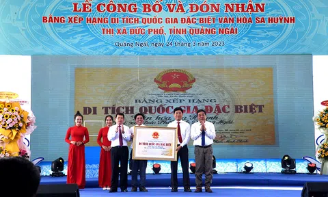 Quảng Ngãi: Công bố và đón nhận Bằng xếp hạng Di tích Quốc gia đặc biệt Văn hóa Sa Huỳnh