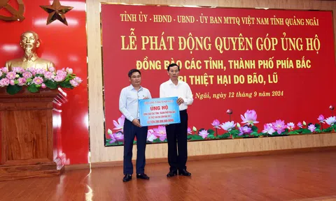 Quảng Ngãi: Tiếp tục ủng hộ 14 tỷ đồng giúp đồng bào các tỉnh phía Bắc bị thiệt hại do bão, lũ