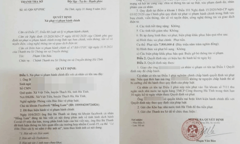 Hà Tĩnh: Xử phạt 1 cá nhân chia sẻ thông tin sai sự thật trên mạng xã hội