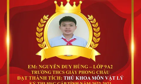 Phú Thọ: Trường THCS Giấy Phong Châu giành bốn giải nhất học sinh giỏi lớp 9 cấp tỉnh