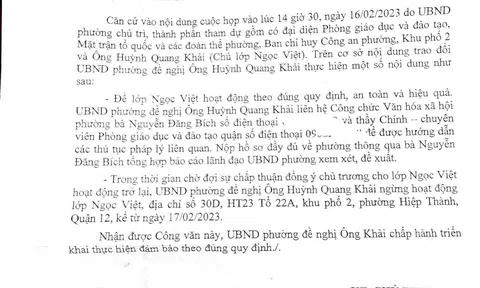 TP Hồ Chí Minh: Lớp học tình thương Ngọc Việt ngừng hoạt động để xin chính quyền cấp phép