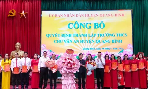 Hà Giang: Huyện Quang Bình công bố Quyết định thành lập trường Trung học cơ sở Chu Văn An