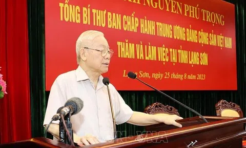Tổng Bí thư: Là vùng đất "phên giậu", địa đầu của Tổ quốc, cần xây dựng quê hương Lạng Sơn ngày càng phát triển, giàu đẹp, văn minh