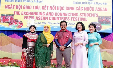 Lào Cai: Ngày hội giao lưu, kết nối học sinh các nước ASEAN tại trường Tiểu học Lê Ngọc Hân
