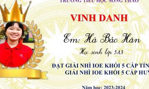 Phú Thọ: Trường tiểu học Sông Thao (Cẩm Khê) có nhiều học sinh đoạt giải thi tiếng Anh IOE cấp tỉnh